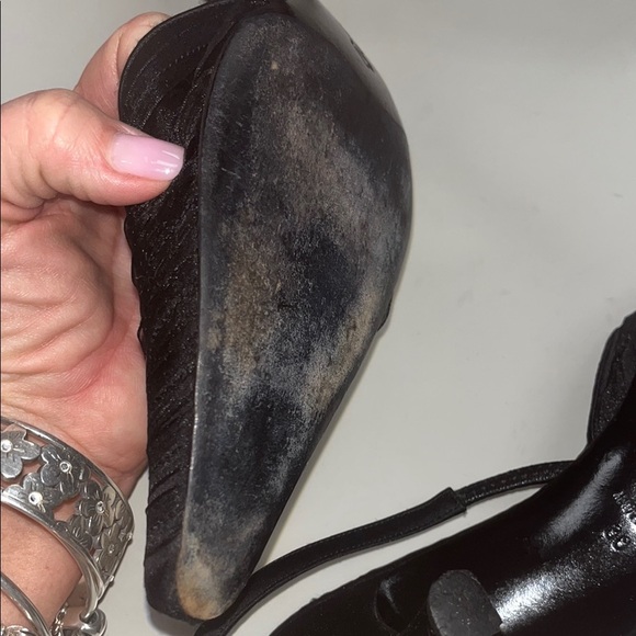 La Perla women’s size 38 Elegant Black sling back Heels / preowned/ vintage look - Picture 5 of 12